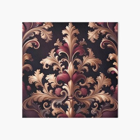 Aperçu de l'œuvre Motif floral baroque bordeaux créée et vendue par VintagePrintsRO.