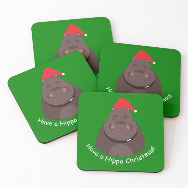 Item preview, Hippopotamus wearing a Christmas Hat designed and sold by rsty11.