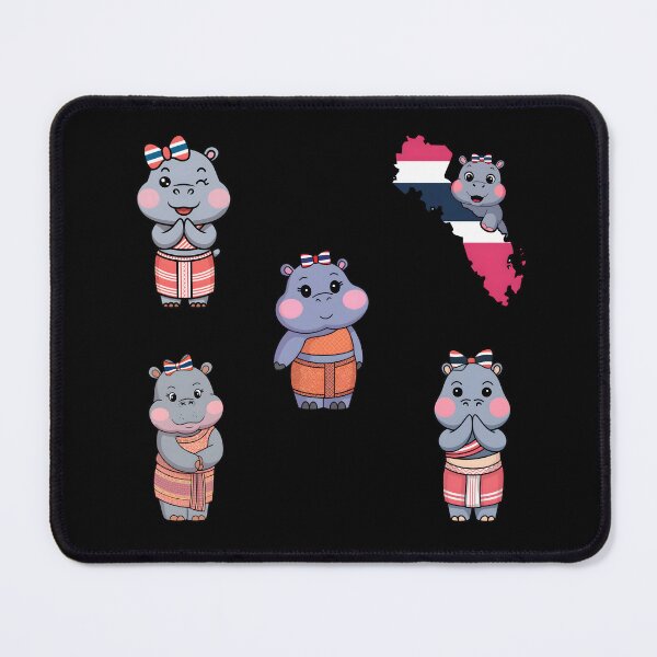 Item preview, Moo Deng cute hippo in traditional Thai clothing designed and sold by CooperApe.