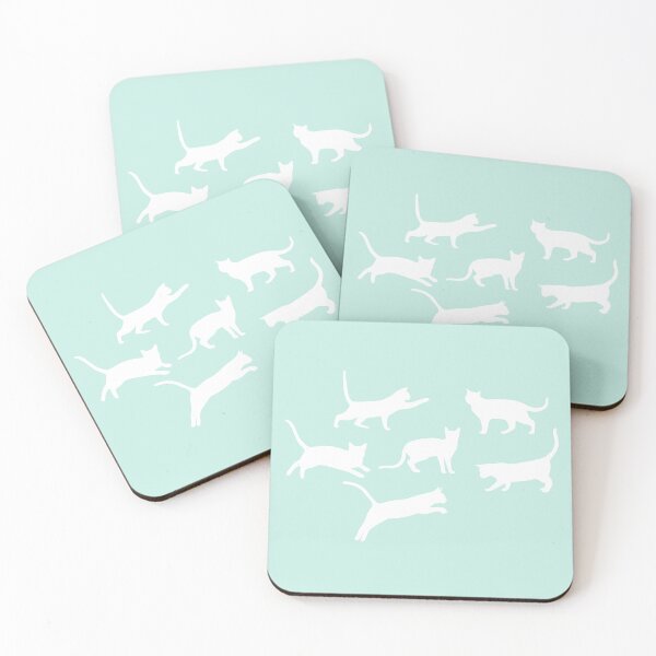 Item preview, Whiskered Wonders: A Dance of White Cat Silhouettes 3, Unique designed and sold by villacreativa.