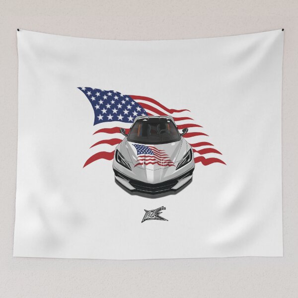 Item preview, patriotic american flag corvette stingray c8  designed and sold by NaquashM.