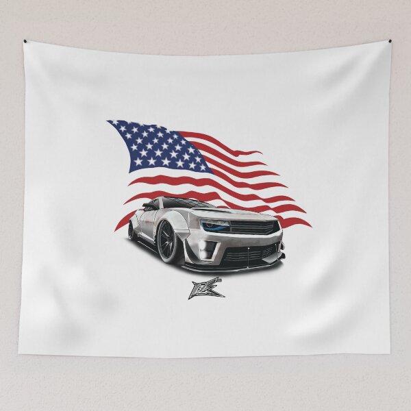 Item preview, patriotic american flag widebody camaro ss v8  designed and sold by NaquashM.