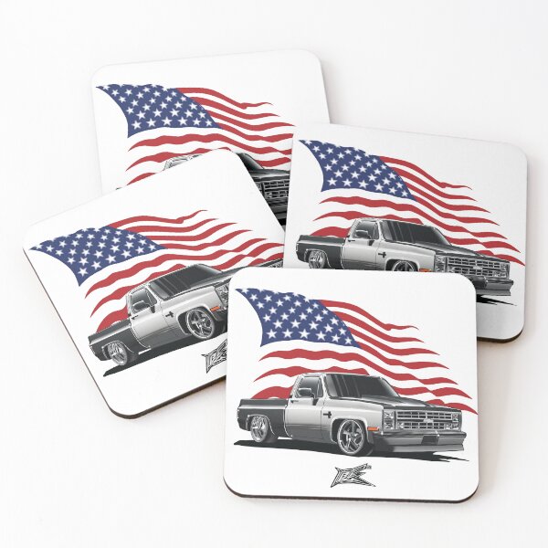 Item preview, patriotic american flag c10 pickup truck designed and sold by NaquashM.