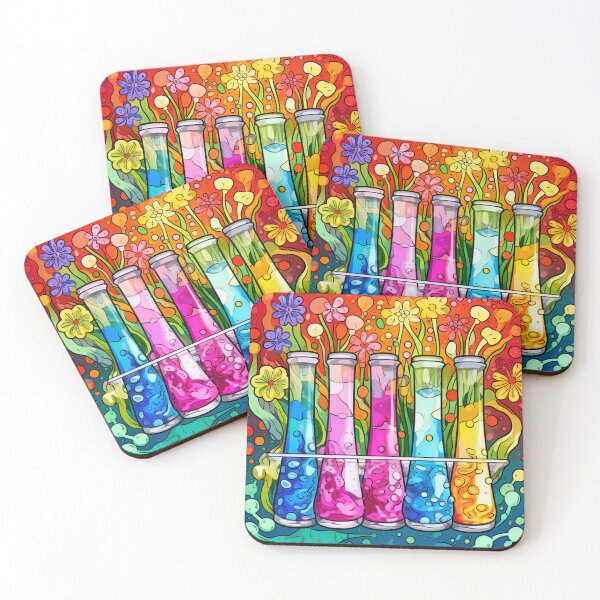 Item preview,  5 Watercolor Science-Chemistry Test Tubes Illustration designed and sold by GrinGalore.
