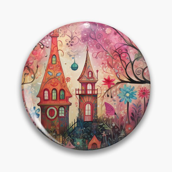 Item preview, whimsical castle in the flower forest designed and sold by haroulita.