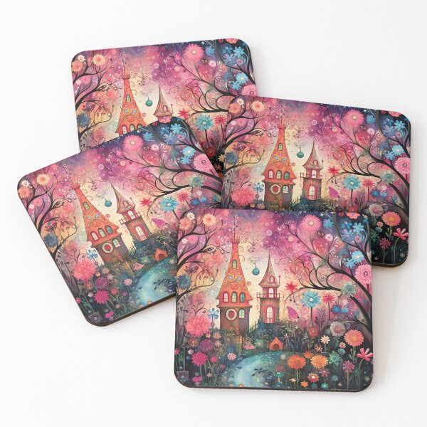 Item preview, whimsical castle in the flower forest designed and sold by haroulita.