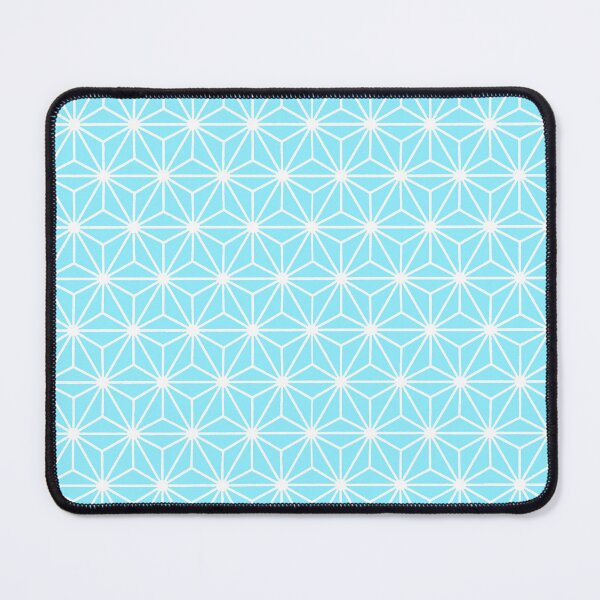 Item preview, Asanoha Star Or Hexagon Motif White On Aqua Blue designed and sold by taiche.