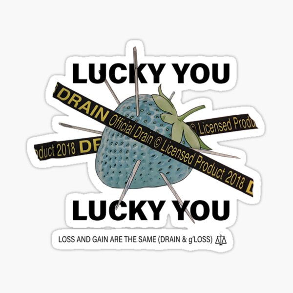 Artikel-Vorschau von Bladee Drain Gang Lucky You Erdbeer-Logo, designt und verkauft von 3stars9.