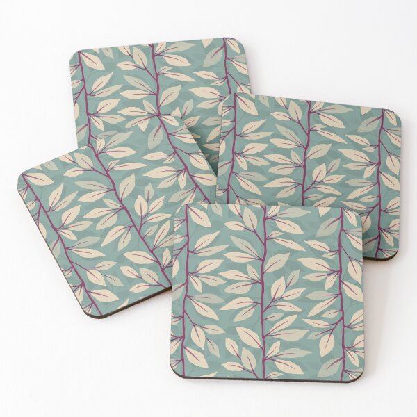 Item preview, Minimalist Foliage Cascade Olive Teal & Beige 4-L designed and sold by MizFlaire.