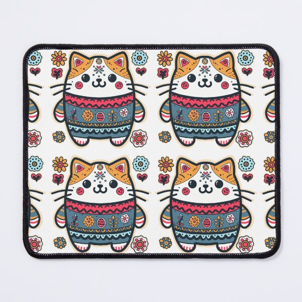 Item preview, KittyKat - Cute Smiley Cat with Flowers designed and sold by KittyKatCats.
