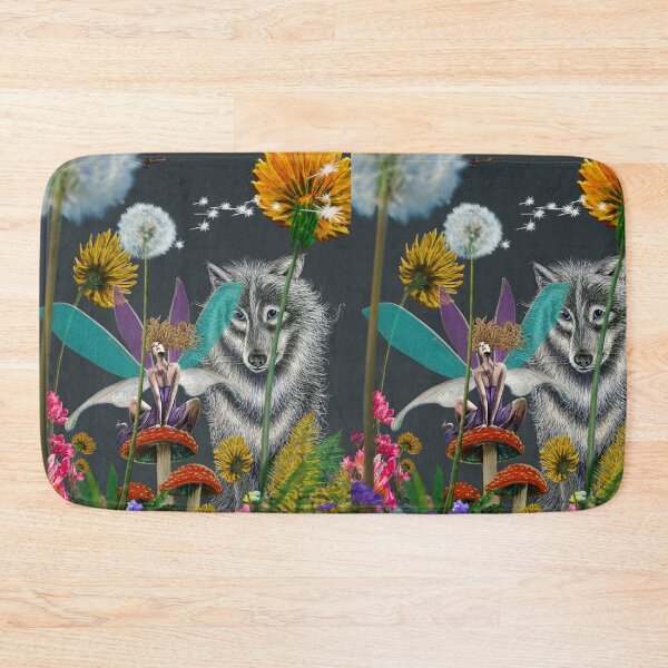 Item preview, Fairy Ring Wolf Security Guard Flowers Mushrooms Dandelions designed and sold by oz10.