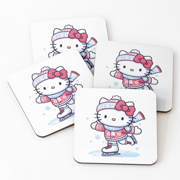 Item preview, Kitty Cat Christmas Ice Skating Kawaii  designed and sold by rfd2.