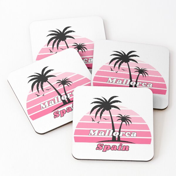 Item preview, Retro Cool Mallorca Beach Spain Palm Tree at Sunset Souvenirs designed and sold by karmdaf.