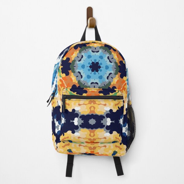 Item preview, Retro Mandala Yellow Blue and Orange designed and sold by WormholeOrbital.