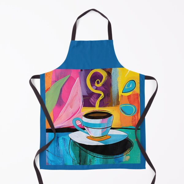 Item preview, Steaming Coffee Cup with Abstract Colorful Background Digital Art Generative AI designed and sold by OlfactoART Studio.
