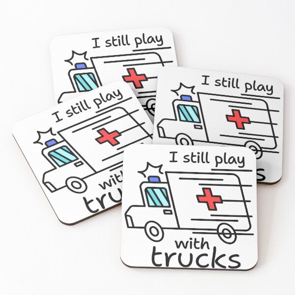Item preview, I Still Play With Trucks Ambulance designed and sold by iX-Physio.