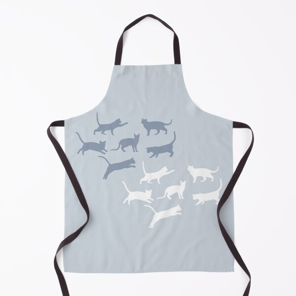 Item preview, Whiskered Wonders: A Dance of Cat Silhouettes, White-Silver Pattern, Unique designed and sold by villacreativa.