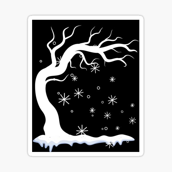 Winter tree in snow Sticker