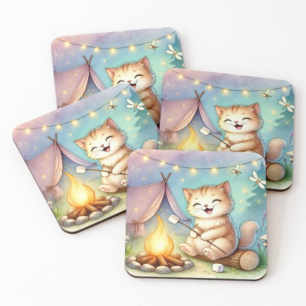 Item preview, Love Camping With This Cute Feline! designed and sold by NoelaniArt.