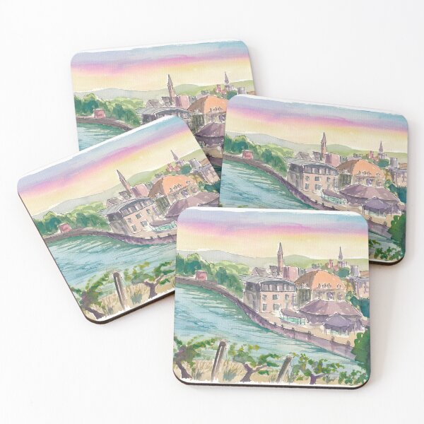 Artikelvorschau, Bad Kreuznach Blick auf die Stadt mit Nahe entworfen und verkauft von artshop77.