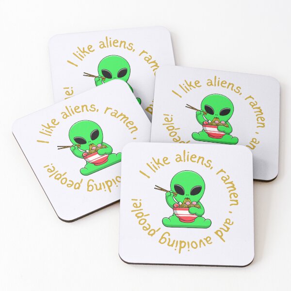 Item preview, I like aliens, ramen and avoiding people designed and sold by Petthecatshop.