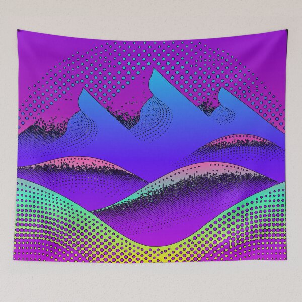 Item preview, Retro Wave Mountains in Pop Art Style designed and sold by SportyAndArtful.