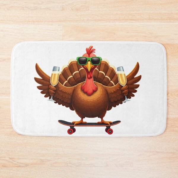 Item preview, Party Turkey on a Skateboard with Sparkling Bubble Glasses designed and sold by maritas22.