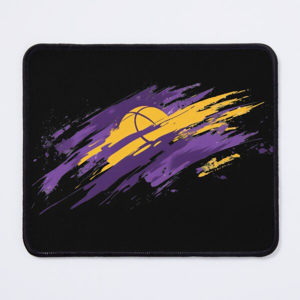 Item preview, Abstract Lakers-Inspired Mouse Pad - Purple and Gold Brushstroke Basketball Design designed and sold by Mousetopia.