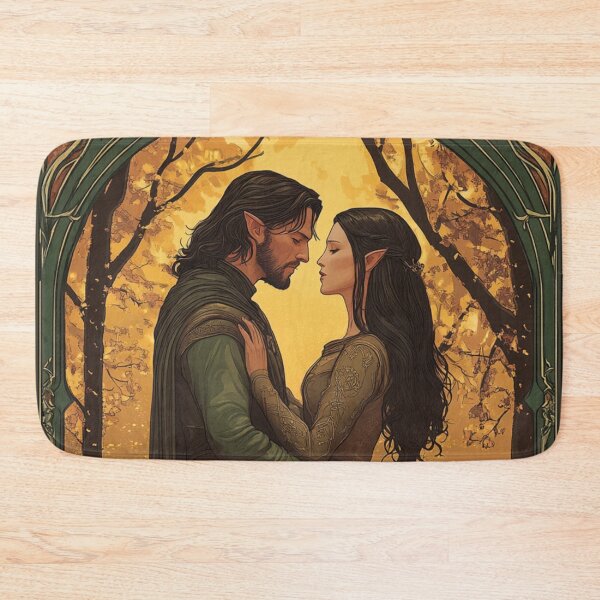 Item preview, 24x36 Art - Art Nouveau Emerald Green Vintage Elves designed and sold by GrinGalore.