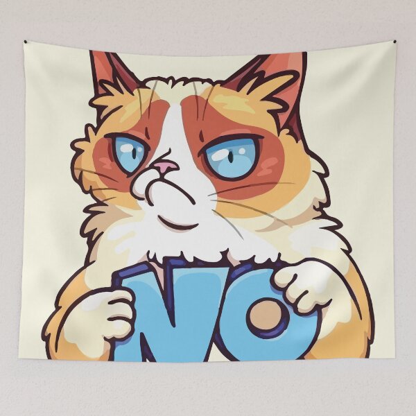 Item preview, Grumpy Cat Saying No Cartoon Art designed and sold by -DEEWOLF-.