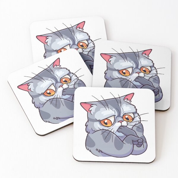 Item preview, Pensive Grumpy Cat Cartoon Art designed and sold by -DEEWOLF-.