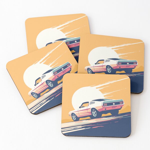 Item preview, Vintage Mustang Ford Colorful Illustration designed and sold by blackdogshop.