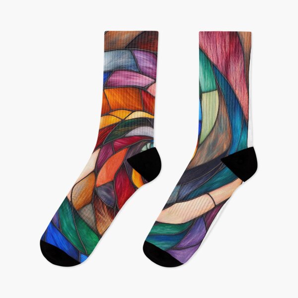Item preview, Colorful Faux Stained Glass in a spiral pattern designed and sold by KingExpressions.
