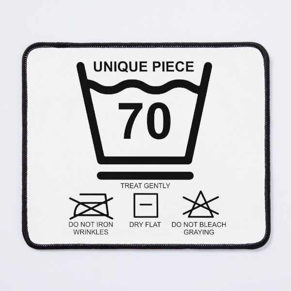 Item preview, Unique piece Birthday 70 washing symbols funny witty english designed and sold by UnnecessaryLuck.