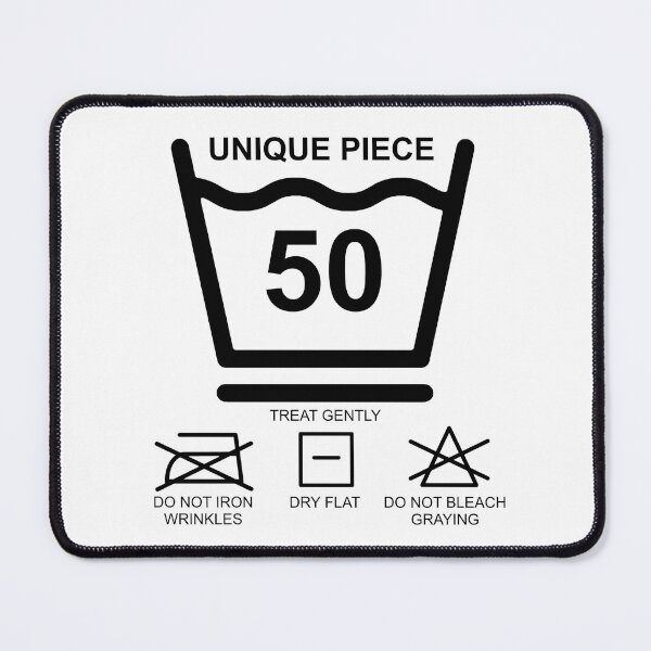 Item preview, Unique piece Birthday 50 washing symbols funny witty english designed and sold by UnnecessaryLuck.