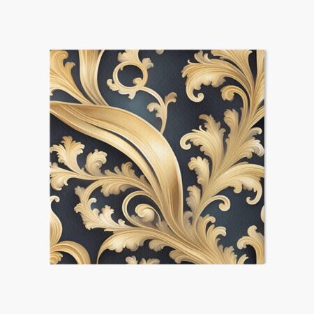 Aperçu de l'œuvre Motif baroque noir et or créée et vendue par VintagePrintsRO.