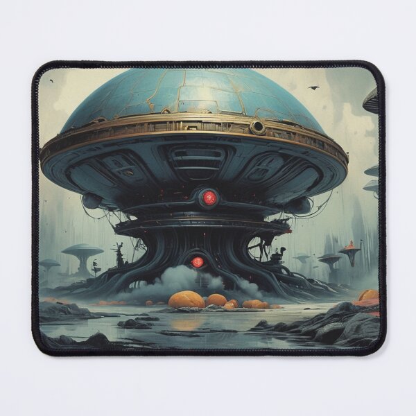 Item preview, Alien Spaceship in Mystical Forest - Futuristic Sci-Fi Fantasy Art designed and sold by Antalahia.