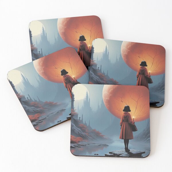 Item preview, Mystical Adventure with Giant Orb - Surreal Fantasy Landscape Art designed and sold by Antalahia.