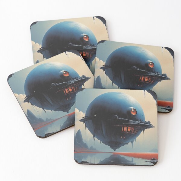Item preview, Mysterious Floating Orb in Alien Landscape - Surreal Sci-Fi Art designed and sold by Antalahia.
