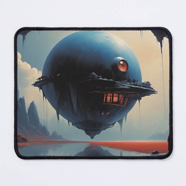 Item preview, Mysterious Floating Orb in Alien Landscape - Surreal Sci-Fi Art designed and sold by Antalahia.