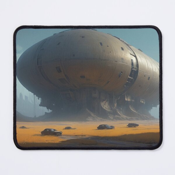 Item preview, Massive Sci-Fi Spaceship in Desert Wasteland - Futuristic Dystopian Art designed and sold by Antalahia.
