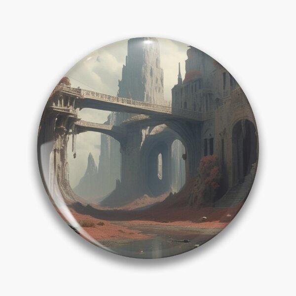 Item preview, Abandoned Ancient Ruins with Classic Car - Surreal Post-Apocalyptic Art designed and sold by Antalahia.