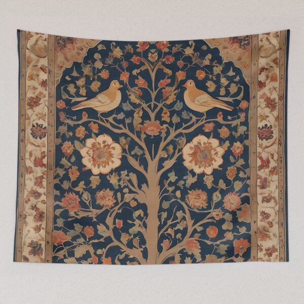 Item preview, Antique Persian Rug Art: Birds & Tree of Life Design designed and sold by asbno19.
