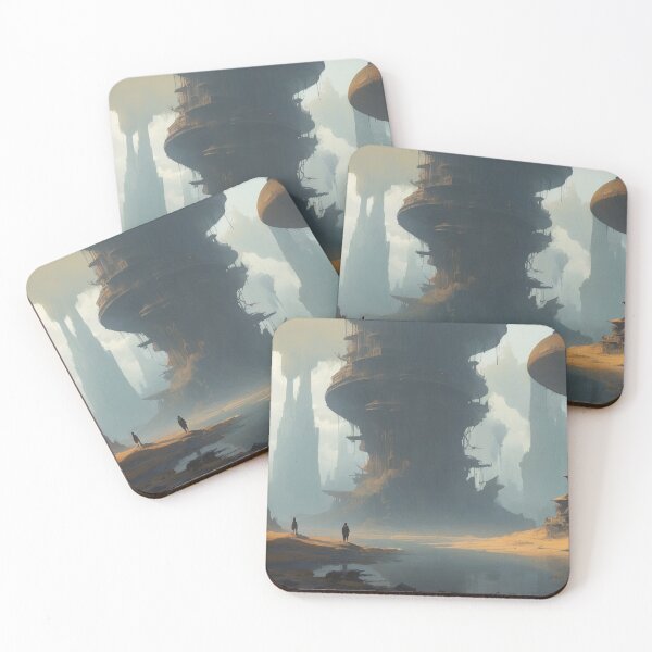 Item preview, Futuristic Tower City in Alien Landscape - Epic Sci-Fi Fantasy Art designed and sold by Antalahia.