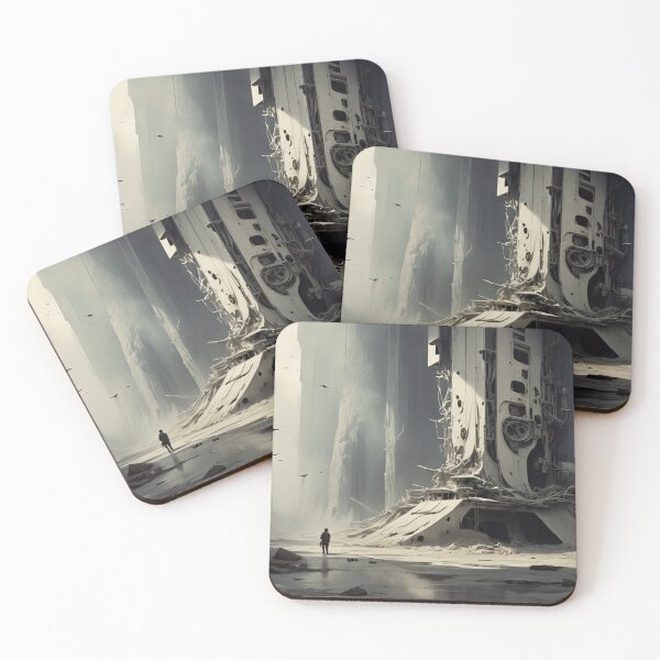 Item preview, Abandoned Sci-Fi Structure in Vast Desert - Futuristic Dystopian Art designed and sold by Antalahia.