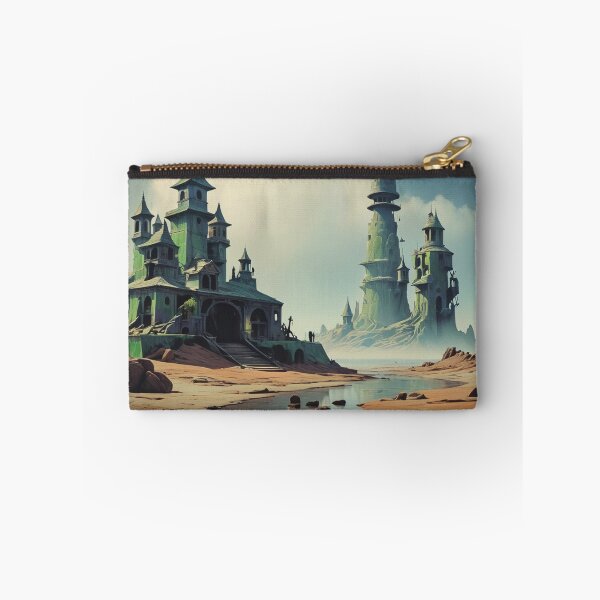 Item preview, Whimsical Fantasy Castles in Desert Landscape - Surreal Fantasy Art designed and sold by Antalahia.