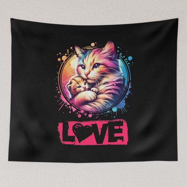 Item preview, Cat holds young kitten in its paws designed and sold by ReneMM.