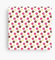 Pink, Brown and yellow dots pattern Canvas Print