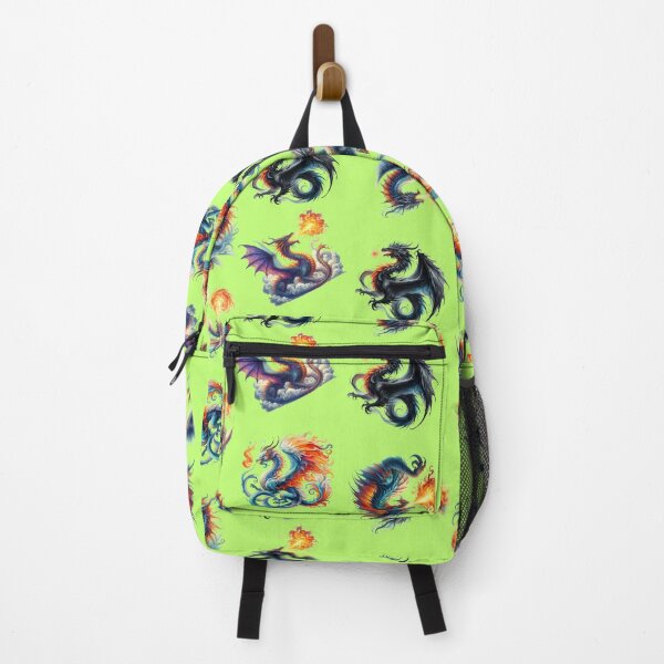 Item preview, Fantasy Fire Breathing Dragon Pattern on Lime designed and sold by lauriedart.