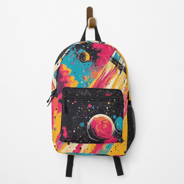 Item preview, A rocket soaring through a colorful and dynamic space design. designed and sold by HEMRO.